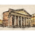 thumbnail image 3 of Bolokofsky, Ronald 24x19 Black Modern Framed Museum Art Print Titled - Ancient Pantheon I, 3 of 5