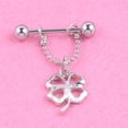 thumbnail image 4 of Pendentif Géométrique à Quatre Feuilles Trèfle Anneau Perle Chaîne Piercing Corps Bijoux, 4 of 9