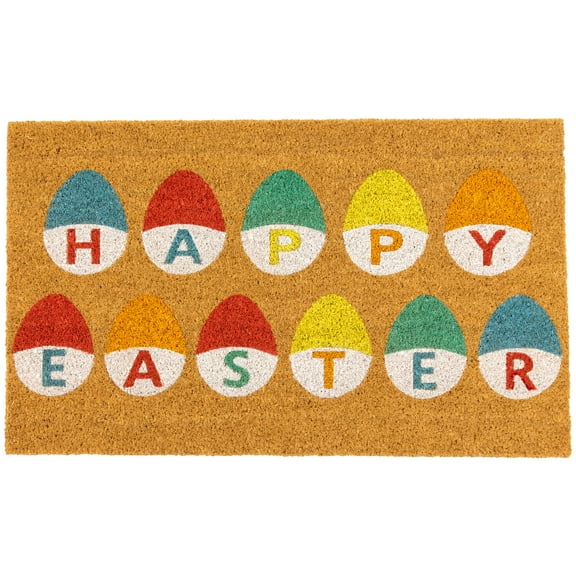 Northlight Natural Coir Happy Easter Egg Outdoor Doormat 18" x 30"