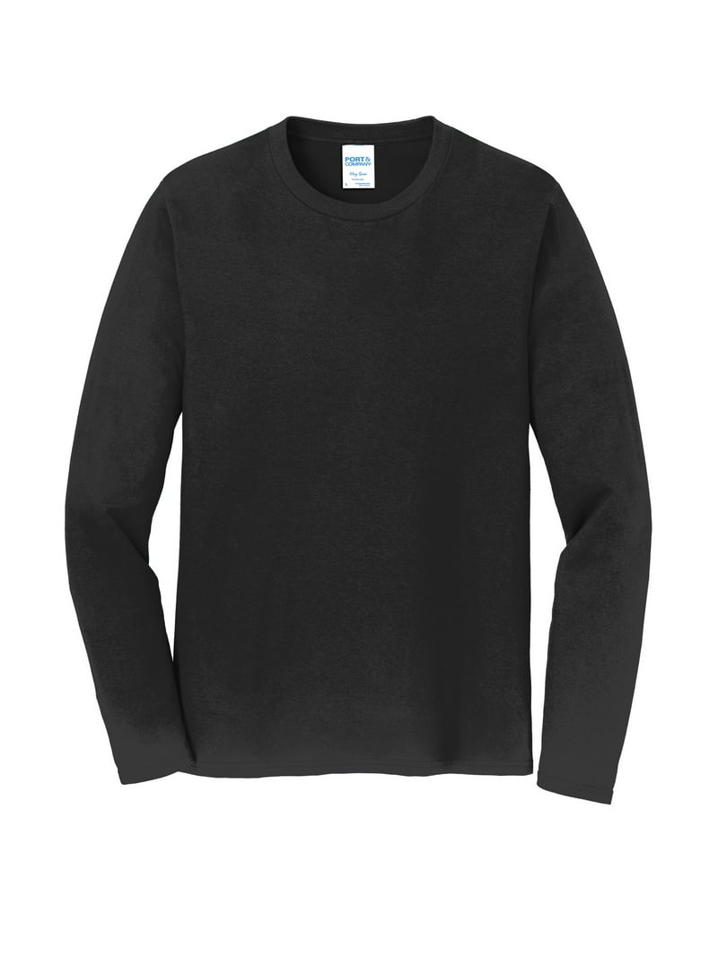 13 long sleeve t-shits ブラック　sサイズ Port Co Adult Male Plain Crew Neck Long Sleeve T-Shirt, Jet Black