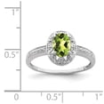 thumbnail image 5 of 925 Sterling Silver Rhodium-Plated Diamond and Peridot Ring Size 5, 5 of 5