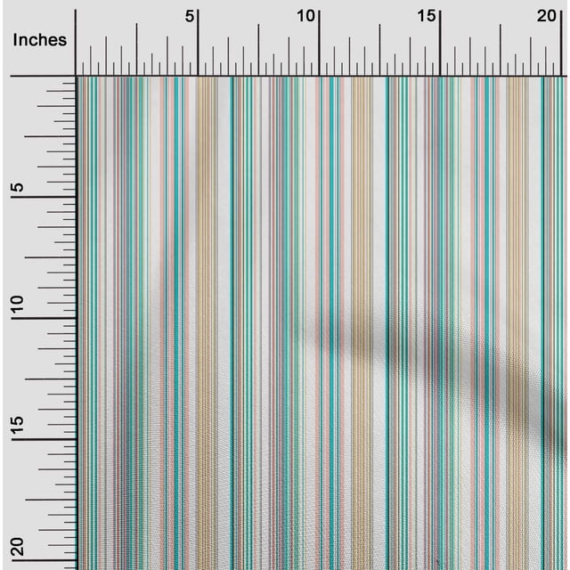 oneOone Cotton Poplin Fabric Multicolor Stripe Print Sewing Fabric BTY 42 Inch Wide