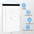 thumbnail image 2 of 6pcs Small Note Pads, White Notepads 5x8 College Ruled Notebook, Writing Pads 5 x 8, Legal Pads, Memo Pad Paper Perforate, Ruled Line Notebooks for Work, School, Office, 2 of 7