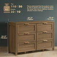 thumbnail image 4 of ARKANTOS Wooden 6 Drawer Double Dresser, Large Modern Chests of Drawers for Bedroom, Deep Walnut, 4 of 12