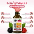 thumbnail image 4 of Vitamin B12 Raspberry Liquid Supplement Drops with B6, B1, Niacin & Folate - Edible Support for Energy, Brain & Heart, Non-GMO & Gluten-Free, 4 Fl Oz, 4 of 7