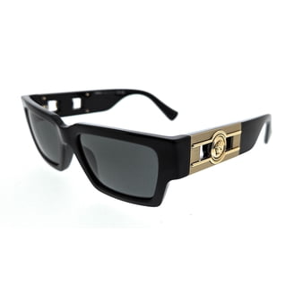 Versace VE 4464 Plastic Unisex Rectangle Sunglasses Black 52mm