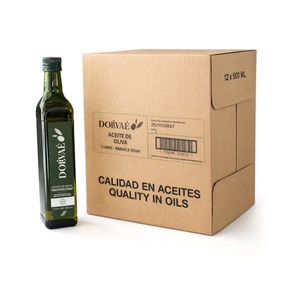 Aceite de Oliva Suave Dolivaé Líquido Caja 12 Botellas 500ml Importado España