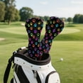 thumbnail image 5 of Pzuqiu Golf Head Covers Premium Leather Headcovers Waterproof Stylish Golf Club Cover Golf Accessories Fit Most Woods and Drivers, Colorful Dog Paw Print, 5 of 8