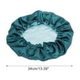 thumbnail image 2 of Unique Bargains 1 Pc Women Adjustable Double Layer Shower Cap for Bathroom Hotel Peacock Blue, 2 of 6