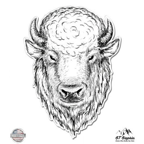 Buffalo - 3" Vinyl Sticker - For Car Laptop I-Pad Phone Helmet Hard Hat - Waterproof Decal
