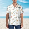 thumbnail image 2 of Xecao Cartoon House print Hawaiian shirt - a stylish short-sleeve button-down for men, perfect for casual beach and tropical outings., 2 of 9