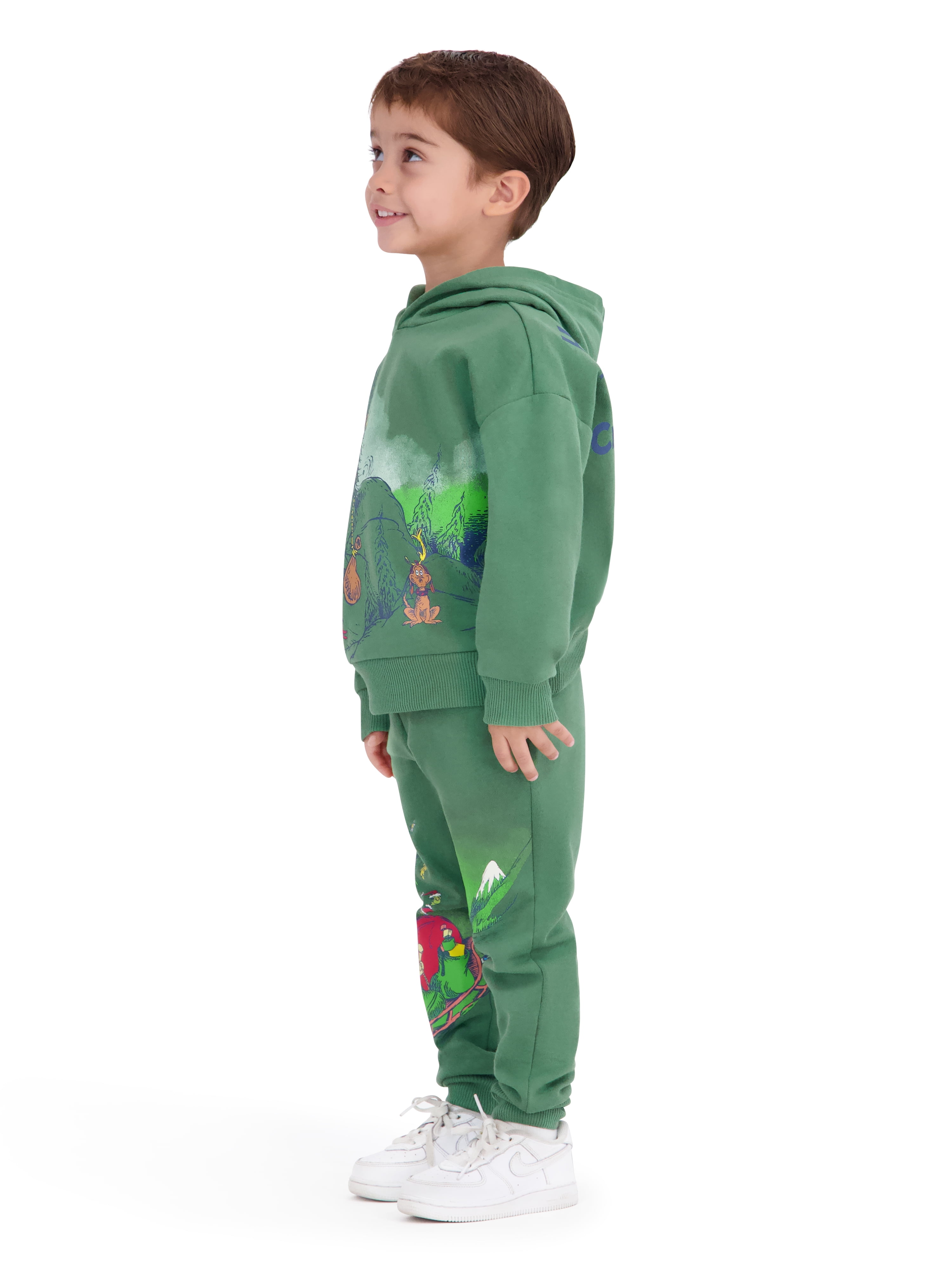Dr. Seuss The Grinch Toddler Boy Green Hoodie and Jogger Set, Sizes 12M-5T