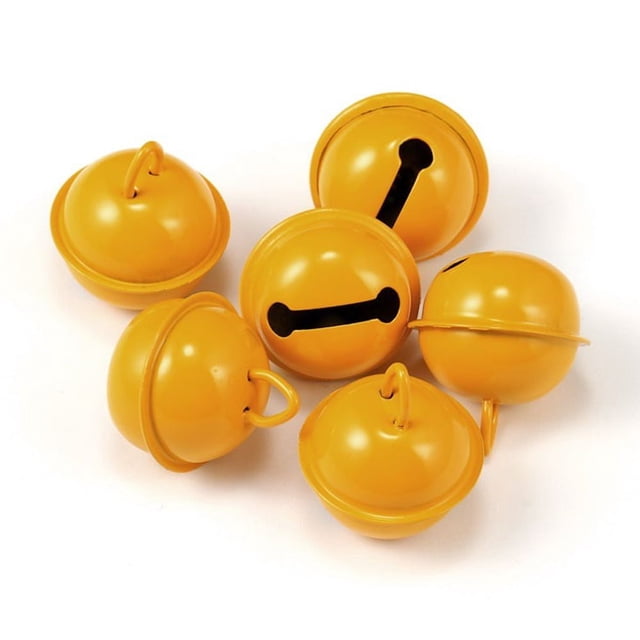 Nvzi Cascabeles, 22 mm, 60 piezas, cascabeles artesanales para decoración navideña, fiestas musicales, hogar, festivales, bodas, amarillo