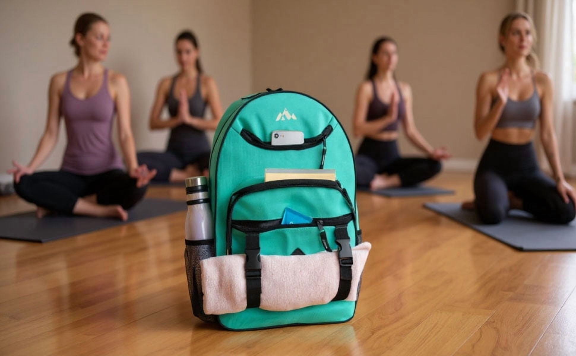 24 Pack of Two Tone Multipocket Buckle Strap Backpacks for Camping, Commuting and Travel in Female Colors Pack
