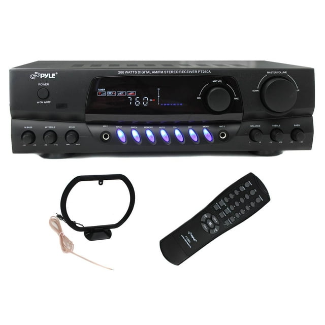 Pyle Pro Écran d'Affichage Numérique Maison 200 Watts AM et FM Stéréo Amplificateur Audio