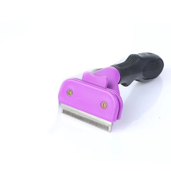 SLTG2020 Dog Deshedding Purple  Brush Professional Undercoat Deshedding Tool for Dogs and Cats  Removes Loose Hair Long or Short Hair and Combats Dog Shedding