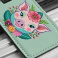thumbnail image 6 of Pig Head Floral Flowers Faux Leather Travel Luggage Tag, 6 of 7