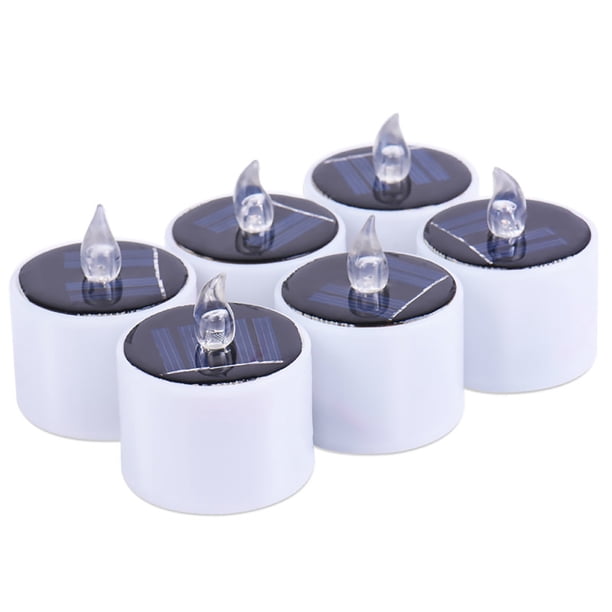 Nuevo Tipo De Energía Solar Velas De Luz Led Bombilla De Luz Led Solar Sin Llama Electrónica 6Pcs Eigraketly HA025714-02