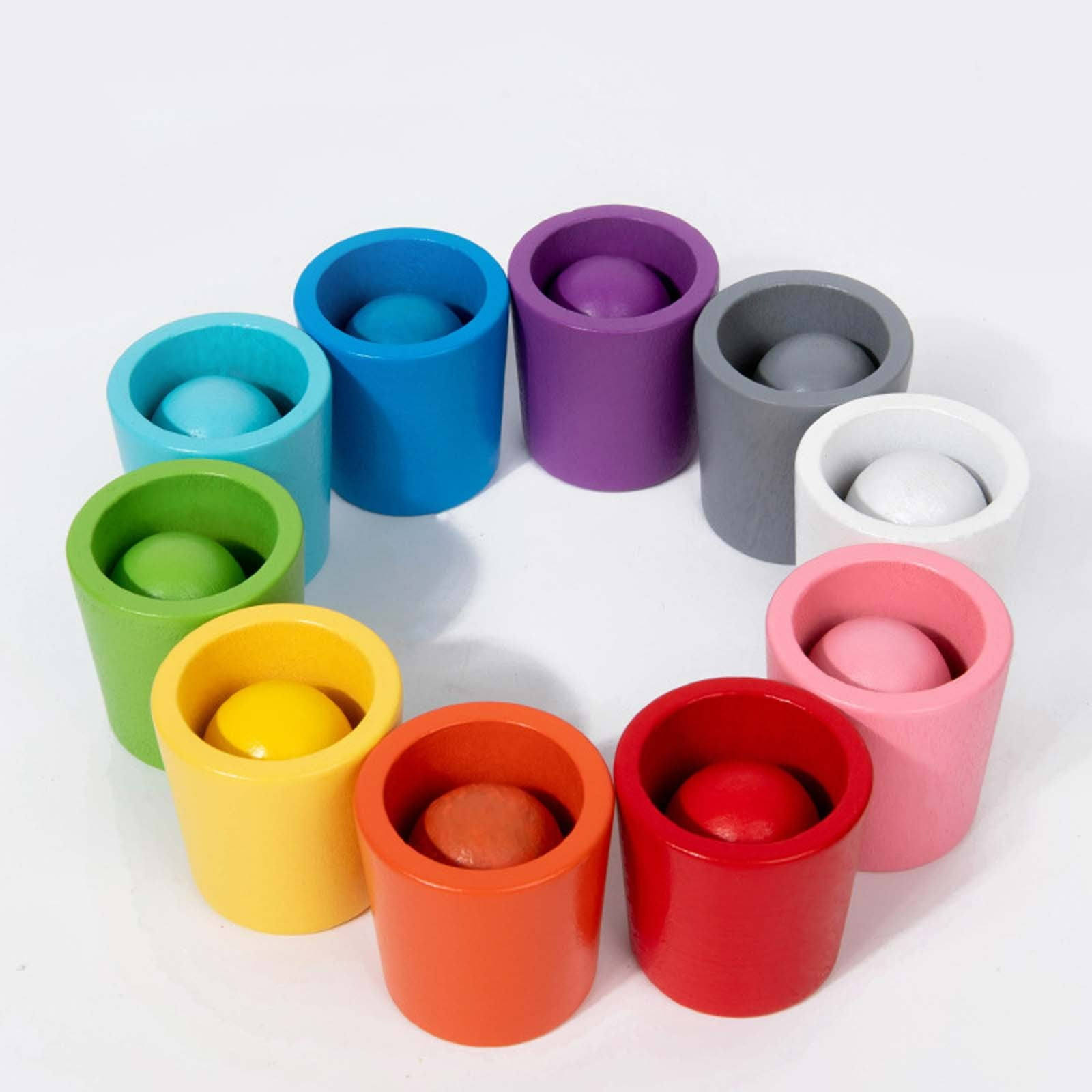 Color Sorting Cup,jouet De Tri Des Couleurs,trier Et Empiler Les Jouets, jouets En Bois Pour Trier Les Couleurs,Gobelets De Tri Par - Jeux - Jouets