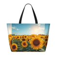 thumbnail image 2 of Disketp Sunlit Sunflower Field Bolsa de Playa de Gran Capacidad, Bolso Impermeable y a Prueba de Arena para Mujer, Ideal para Playa, Piscina y Natación, 2 of 7