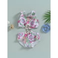thumbnail image 2 of Coduop Toddler Baby Girls Bikini Set,Sleeveless Flower Print Hollowed Swimsuit for Summer Beach, 2 of 9