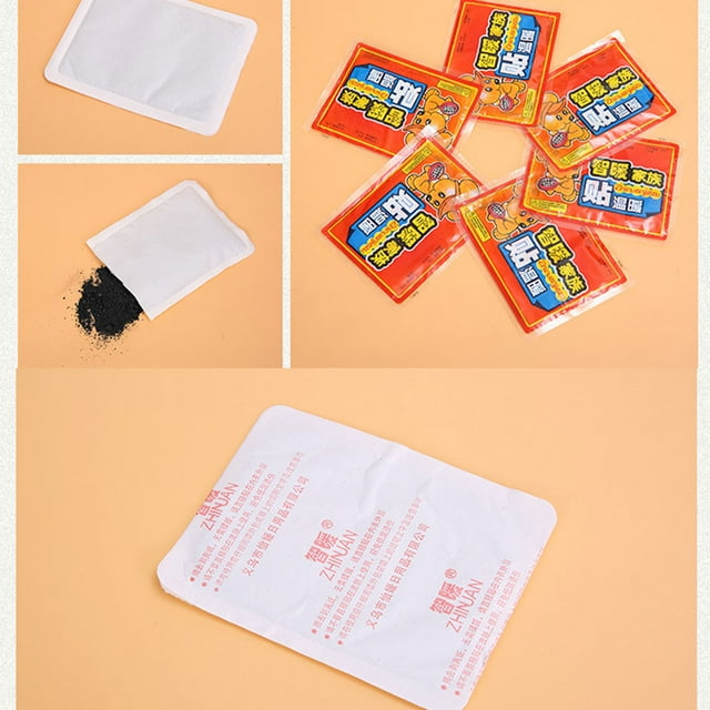 10 Pieces Iron Powder Single Use Body Warm Heating Pads Sticker Camping Hiking Traveling Backpacking Baby Heating Pad Hand Back Patch