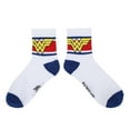 thumbnail image 3 of Wonder Woman Logo Red White and Blue Athletic 3-Pack Quarter Crew Ankle Socks, 3 of 7