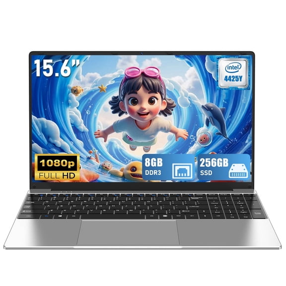 Chheart 2026 New 15.6 Inch Laptop Computer 8 GB 256GB SSD,4425Y Processor(up to 2.4 GHz),Windows 11 Pro,Wifi 5 BT 4.2,Silver