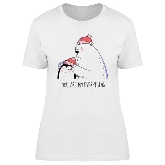 Winter Bear And Penguin Loving T-Shirt Women -Image by Shutterstock, Female XX-Large