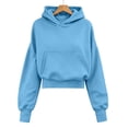 thumbnail image 5 of Essentials Hoodie Baeitkot Women's Oversized Casual Solid Color Hem with Drawstring Hooded Long Sleeved Sweatshirt, 5 of 6