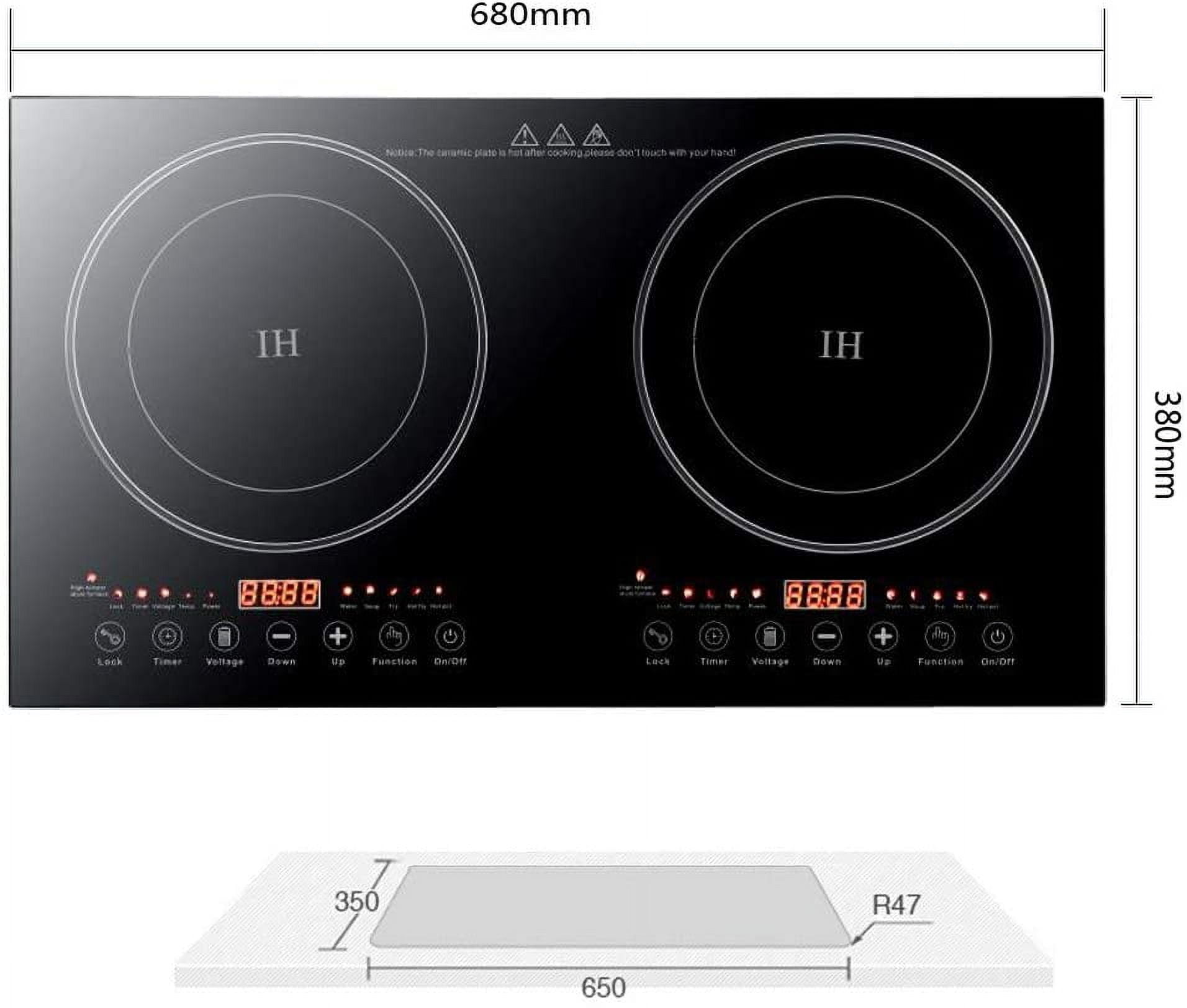 MONIPA 8 Gear Firepower 110V 2200W Portable Double Induction Cooktop, Electric Dual Burner Digital Display