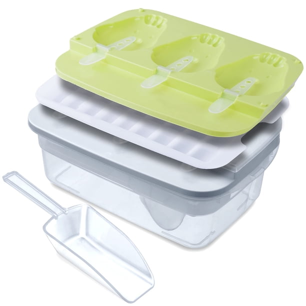 Bandeja para cubitos de hielo Urbanetic, 4 en 1, apilable con tapa, 90 cubos