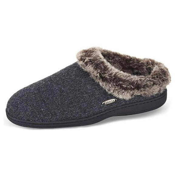 Acorn A17101 Women's Chinchilla Ragg Clog Slipper, Dark Charcoal Heather - Small
