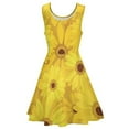 thumbnail image 6 of 2024 Sunflower Print Dress High Waist Yellow Gerbera Flowers Casual Dresses Spring Ladies Oversize Trendy Design Skate Dress, 6 of 7