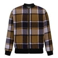 thumbnail image 2 of DAFPZW Men's Flannel Casual Varsity Jacket Vintage Lightweight Plaid Bomber Jackets Fall Long Sleeve Zip Up Fashion Coat, 2 of 6