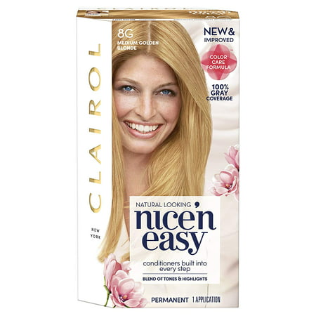 Nice 'N Easy Permanent Hair Color, 8G Medium Golden Blonde, Natural Looking Color By