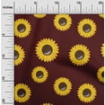 thumbnail image 2 of oneOone Polyester Spandex Chocolate Brown Fabric Floral Sunflower Silhouette Diy Clothing Quilting Fabric Print Fabric By Yard 56 Inch Wide, 2 of 4