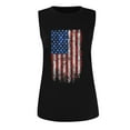 thumbnail image 4 of Odeerbi American Flag Patriotic Tank Top for Women 2025 Summer USA Flag Star Stripe Printed Sleeveless Tops T-Shirt Tee Black, 4 of 5