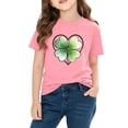 thumbnail image 4 of Cethrio Girls St Patrick's Day T-shirts, Graphic Short Sleeve Casual Party Summer Tops Pink Size 7-8, 4 of 4