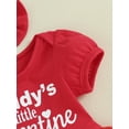 thumbnail image 6 of Infant Baby Girls Valentine's Day Outfits Short Sleeve Heart Letter Print Romper Dress with Headband Set, 6 of 8