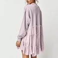 thumbnail image 5 of FEIFLY Women Oversized Pullover Sweatshirt Dress Long Sleeve O-Neck Patchwork Ruffle Loose Sweatshirts Solid Color Comfort Winter Autumn Tops, 5 of 8