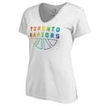 thumbnail image 2 of Women's White Toronto Raptors Team Pride Wordmark V-Neck T-Shirt, 2 of 3