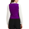 thumbnail image 3 of INSPIRE CHIC Velvet Suit Waistcoat for Women's Retro Sleeveless Steampunk Blazer Dressy Vest L Purple, 3 of 5