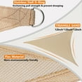 thumbnail image 7 of 11.8x11.8x11.8ft Sun Shade Sail,Triangle 95% UV Block Canopy Awning for Outdoor Garden Patio,Grey/Beige, 7 of 7
