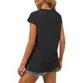 thumbnail image 4 of Jalioing Women's T Shirt Summer Casual Short Sleeve Side Slit Loose Shirts Basic Crew Neck Tees Tops, 4 of 7