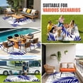 thumbnail image 4 of Blue Leaves Outdoor Rug for Patio/Deck/Porch, Non-Slip Large Area Rug 5 x 7 Ft, Abstract Modern Geometric Lines Simple Art Indoor Outdoor Rugs Washable Area Rugs, Reversible Camping Rug Carpet Runner, 4 of 8