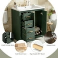 thumbnail image 6 of Euroco 30'' Bathroom Vanity with Ceramic Sink Combo,Solid Wood Frame Bathroom Storage Cabinet, Freestanding Vanity Set with 3 Drawers& Soft Closing Doors, 6 of 8
