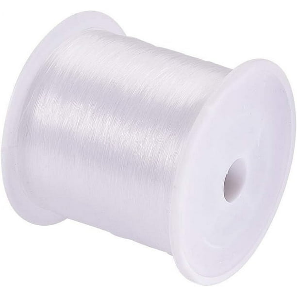 Hilo de nailon transparente invisible para manualidades, 140 yardas, monofilamento de 0,2 mm, hilo de pesca, cordón para abalorios