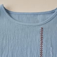 thumbnail image 4 of Ailaofu Women's Cotton Linen Short Sleeve T-Shirt Fashionable Embroidered Loose Retro Round Neck Top Versatile Casual Shirt, 4 of 6