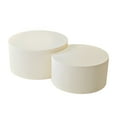 thumbnail image 6 of Vertical Stripe Design Nesting Coffee Table Set for Living Room, Bedroom, Beige(Set of 2 Pieces), 6 of 7